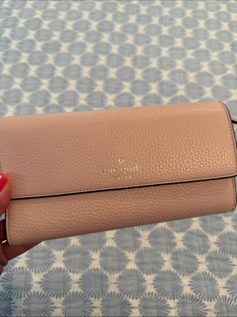 kate spade Soft Pink Pebbled Leather Continental Wallet - Picture 7 of 7